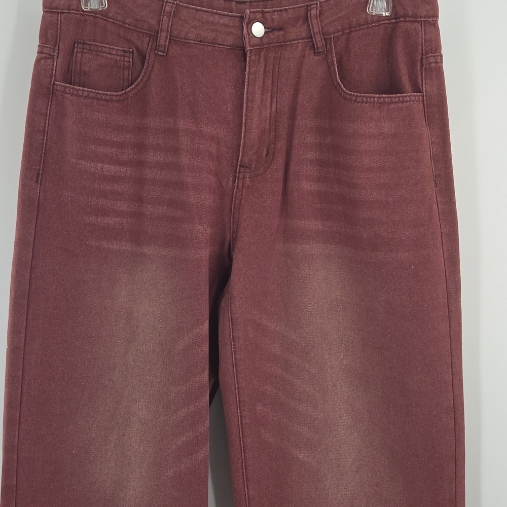 Mens Red Wide Leg Skater Jeans NWT - Picture 8 of 16